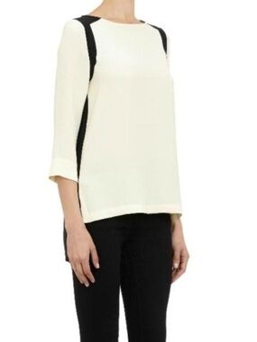 rag & bone Cream Blouse with Black Colorblock